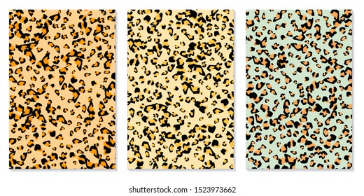 Leopard fur texture. Animal skin pattern. Vector illustration.