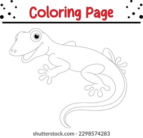 Leopard Gecko Animal Coloring Book Page Illustration