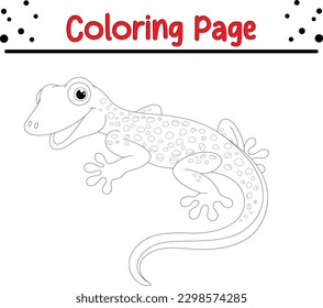 Leopard Gecko Animal Coloring Book Page Illustration