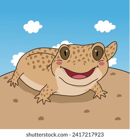 Leopard Gecko cartoon, Animal cartoon, Cute animal