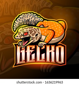 Leopard Gecko mascot esport logo design