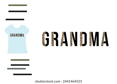 Leopard grandma t shirt design 