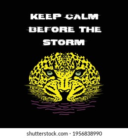 Leopard Graphic Artwork for T-shirt and Poster Print