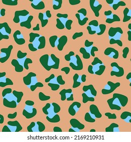 Leopard green on beige pattern.