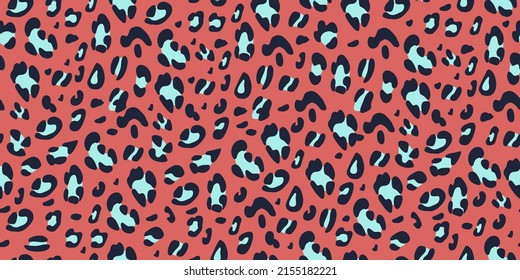 Leopard hand-drawn seamless pattern. Abstract. Animalistic print for fabric, paper. Vector background. 
