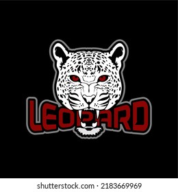 Leopard Head Biting Typography Leopard Vector Design