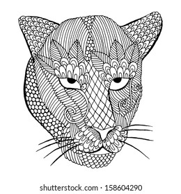Leopard head with embroidery decoration