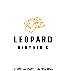 Leopard head geometric logo icon design template