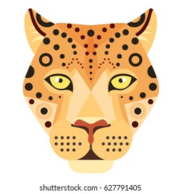 Leopard Head Logo. Cheetah Vector decorative Emblem.