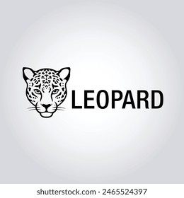 Leopard head logo design. Abstract wild cat emblem, Modern leopard face logo. Vector illustration template, Abstract leopard symbol. Wild animal logo concept