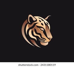 Leopard head logo Wild cat emblem design