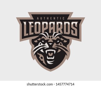 Leopard head modern logo, template design emblem for a sport and eSport team.