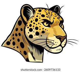 Leopard Head on White Background Vector Illustration
