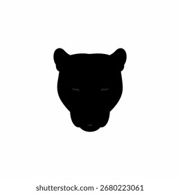 Leopard head silhouette on white background