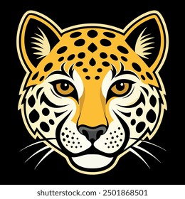 Leopard head vector art silhouette icon design