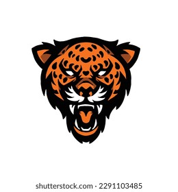 leopard head in vector detail style