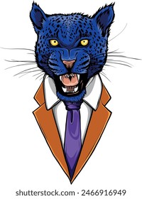 Leopard head in vector, Panthera pardus, big cat, wild animal
