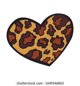 leopard heart, illustration, vector, element