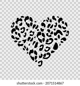 Leopard heart. Perfect for design of blog ,banner,poster,fashion,web sites,apps,card,typography. Hand-drawn illustration on a transparent background. Vector.