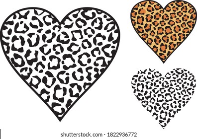 Leopard heart skin background (pattern)