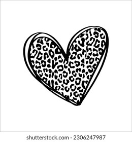 Leopard Heart Svg, Hand Drawn Heart Svg, Valentine's Day Svg, Cheetah Spots Svg. Cut File Cricut, Png Pdf Eps, Vector, Vinyl, Sticker, Decal svg