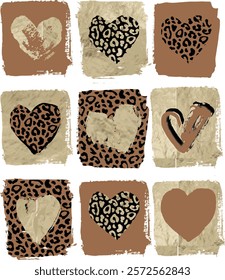 leopard heart valentine days amore graphic print abstract design