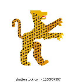 Leopard Heraldic animal. Fantastic Beast. Monster for coat of arms. Heraldry design element.