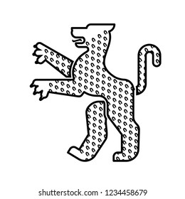 Leopard Heraldic animal silhouette. Fantastic Beast. Monster for coat of arms. Heraldry design element.
