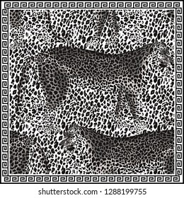 Leopard hijab pattern. Tiger skin print. Animal background. Vector illustration 