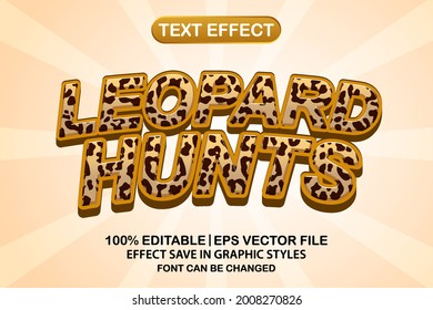 leopard hunts 3d editable text effect
