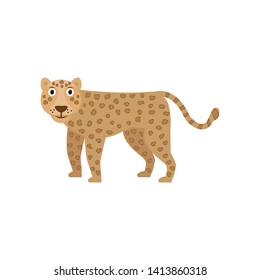 Leopard icon in flat style, african animal vector illustration