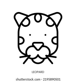leopard icon. Line Art Style Design Isolated On White Background