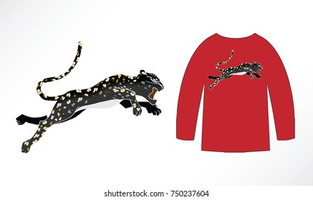 Leopard illustration for printed on the product.