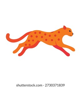 Ilustración de leopardo en un estilo de icono simple y audaz