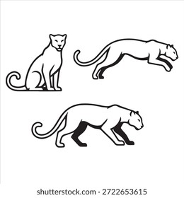 Eine Leopardengrafik, Vektordesign-Silhouette