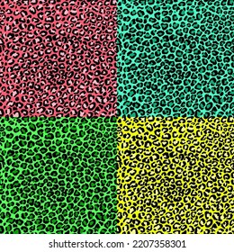 Leopard imitation colorful seamless pattern. Vector illustration