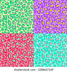 Leopard imitation colorful seamless pattern. Vector illustration