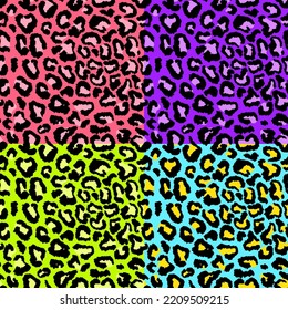 Leopard imitation colorful seamless pattern. Vector illustration