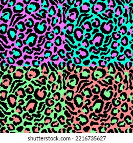 Leopard imitation colorful seamless pattern. Vector illustration