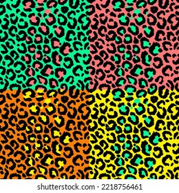 Leopard imitation colorful seamless pattern. Vector illustration