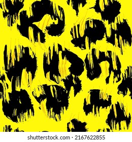 Leopard imitation seamless brush pattern. Vector illustration