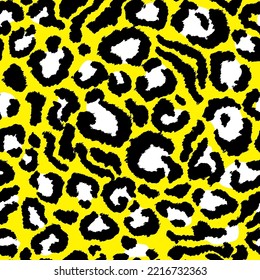 Leopard imitation seamless yellow pattern. Vector illustration