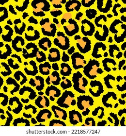 Leopard imitation seamless yellow pattern. Vector illustration