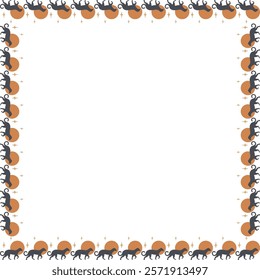 Leopard or jaguar empty frame. Big cat banner with wild animal on white background