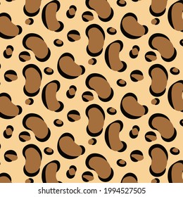 leopard or jaguar ornament background. tropical print of leo wild animal