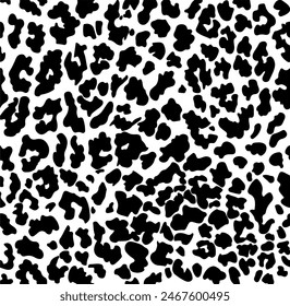 Leopard, Jaguar pattern texture. Animal black and white skin pattern, simple jaguar allover print  in interesting composition. Animal Print for Textile,wallpaper Design, Vector Illustration.