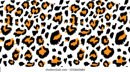 Leopard or jaguar print seamless pattern, textured fashion print, abstract safari background for fabric, textile. Effect of big tropical wild cat fur, spots stylized. Wild cat animal print, safari