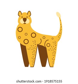 leopard jungle animal in cartoon abstract design vector illustration
