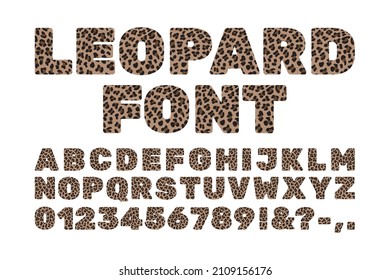 Leopard Letters And Numbers Leopard Spots Font Wild Animal Alphabet