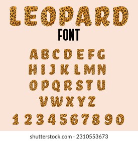 Leopard letters and numbers Leopard spots font Wild animal alphabet font
